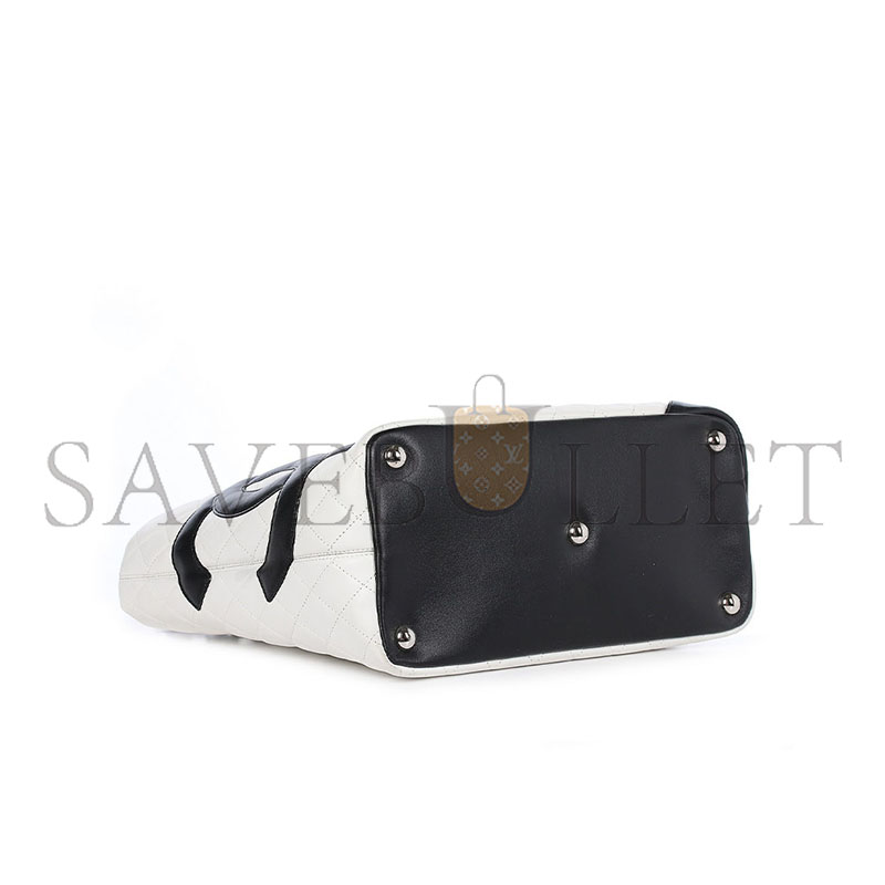 Ch**el master white cambon ligne quilted tote (30*25*13cm)